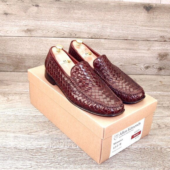 Allen Edmonds MESSINA Italian Loafer 12 B Narrow Brown * add $15 new Trees